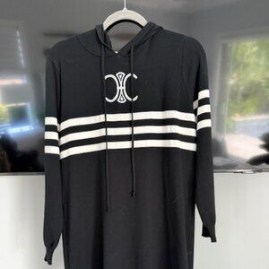 Celine Cashmere Blend Lightweight Sweater Dress With hood